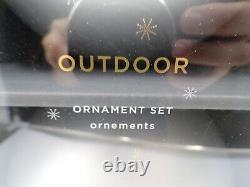 Pottery Barn Outdoor Oversized Christmas Hanging Ornaments Silver 8 S/ 8 #9960V