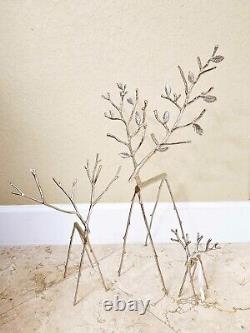 Pottery Barn Tree Limb Stick Silver Reindeers. Beautiful set! HTF