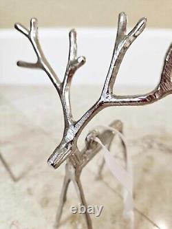 Pottery Barn Tree Limb Stick Silver Reindeers. Beautiful set! HTF