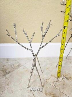 Pottery Barn Tree Limb Stick Silver Reindeers. Beautiful set! HTF