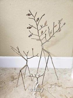 Pottery Barn Tree Limb Stick Silver Reindeers. Beautiful set! HTF