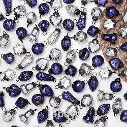 Purple Silver Christmas Ornaments -200 Piece- Vintage Christmas Decorations- Pur