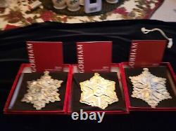 RARE 2010 2011 and 2012 Gorham Sterling Christmas Snowflake Ornament