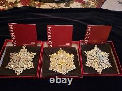 RARE 2010 2011 and 2012 Gorham Sterling Christmas Snowflake Ornament