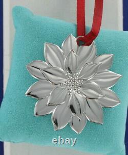 RARE & Beautiful! Vintage Tiffany Sterling Silver Poinsettia Christmas Ornament