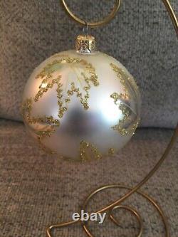 RARE Christopher Radko Gold/Silver Scarlett Glass Christmas Ornament