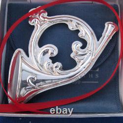 RARE. NEW. Towle MUSICAL FRENCH HORN Sterling Silver Christmas Ornament 4th Ed