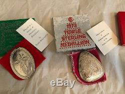 RARE SET Sterling set Of 11/ Of 12 Days of Christmas Ornaments TOWLE Medallion