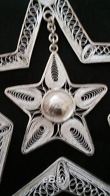 RARE Sterling Silver Christmas Ornament Double Star