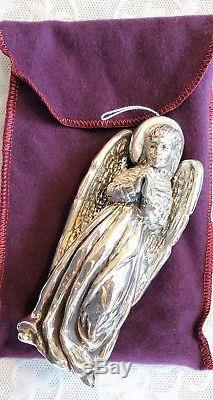 RARE Sterling Silver Rebecca Dykstra Angel Ornament-925-Signed-Christmas-2002