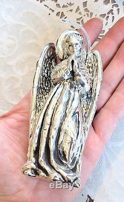 RARE Sterling Silver Rebecca Dykstra Angel Ornament-925-Signed-Christmas-2002