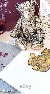REBECCA DYKSTRA DESIGN 925 Sterling Silver Teddy Bear Ornament-Christmas-Steiff
