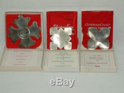 REED BARTON STERLING SILVER CHRISTMAS CROSS ORNAMENTS Lot of 14 (Gorham) + BOX