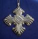 REED and BARTON PRESSED STERLING SILVER CHRISTMAS CROSS ORNAMENT 1973