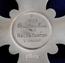 REED and BARTON PRESSED STERLING SILVER CHRISTMAS CROSS ORNAMENT 1973