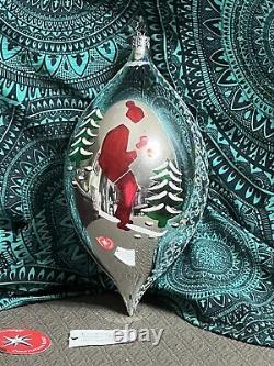 Radko LUCY'S FAVORITE RETURNS Teardrop Christmas Ornament Silver 1011618 8