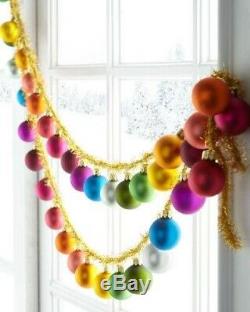 Rainbow Glass Ball Ornaments Garland In Silver By Cody Foster Set Of 2