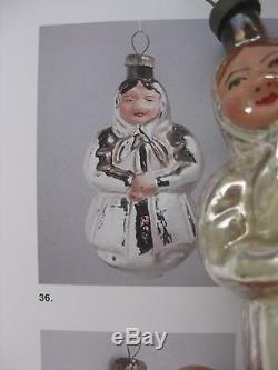Rare Antique Russian Christmas Silver Glass Ornament Old Women