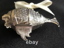 Rare Excellent! Cazenovia Rm Trush Sterling Silver Fish Puffy Ornament