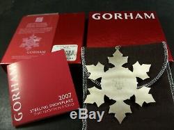 Rare Gorham 2007 Sterling Silver Snowflake Christmas Ornaments