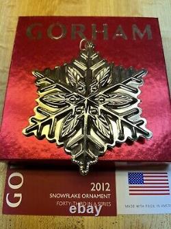 Rare Gorham Sterling Silver Christmas Ornament Snowflake 2012 with Pouch and Box