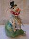 Rare Large Vintage Silver Willow 2003 Christmas Snowman Sitting on Ornament Box