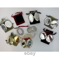 Rare Lot of 9 Pottery Barn Silver Plate Christmas Ornaments Picture Frame 6954