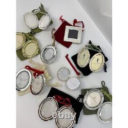 Rare Lot of 9 Pottery Barn Silver Plate Christmas Ornaments Picture Frame 6954
