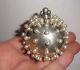 Rare Nice vintage unique Sterling Silver Christmas ornament ball with pearls