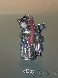 Rare Sterling Silver 1980 3D Miss Piggy & Kermit Caroling Christmas Ornament