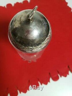 Rare Vintage 1971 Silver Holly Bell Wallace Sleigh Bell Christmas Ornament