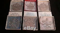 Rare Vintage Superb Set of 6 Solid Silver Christmas Tree Decorations