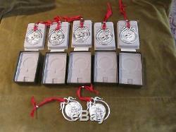 Rare Vintage french silver-plate Christofle 7 christmas ornaments 1992