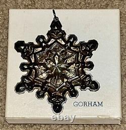 Rare Vtg 1971 Gorham Sterling Silver Snowflake Xmas Ornament In Orig Box Exc