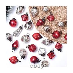 Red Christmas Ornaments- 200 Piece- Glass Christmas Ornaments -Silver Christm