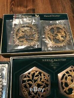 Reed & Barton 12 Days Of Christmas Ornament Set With Original Boxes Flora Vtg Lot