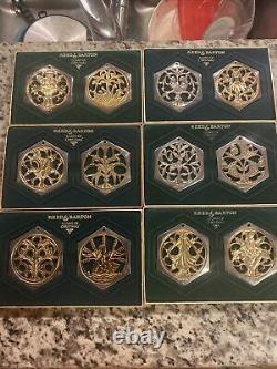 Reed & Barton 12 Days Of Christmas Silver Plate Ornaments Full Set Tree Trim