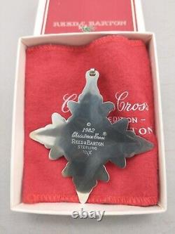 Reed & Barton 1982 Sterling Silver Christmas Cross Ornament MINT, Unused, withBox