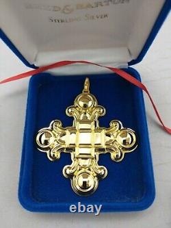 Reed & Barton 2002 Sterling VERMEIL Christmas Cross Ornament MINT, Unused, withBox