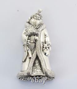 Reed & Barton Santa St Nick Christmas Ornament in Sterling Silver