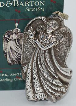 Reed Barton Sterling Christmas Ornament Angelica Angel w Dove Victorian Baroque