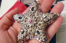 Reed Barton Sterling Silver 925 JEWELED STAR Ornament Christmas Pendant UNDATED