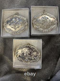 Reed & Barton Sterling Silver Ornaments Songs Of Christmas Series 1, 2, 3