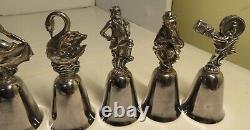 Reed & Barton Twelve Days of Christmas Bells Silverplate Complete Set of 12 + 2