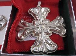 Reed & Barton Vintage Sterling Silver Christmas Cross Ornaments (Lot Of 4)