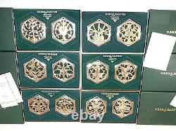 Reed and Barton 12 Days of Christmas Full Set Silver/Gold Ornaments 1983-1988