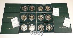 Reed and Barton 12 Days of Christmas Full Set Silver/Gold Ornaments 1983-1988