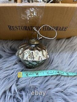 Restoration Hardware 6 Glass Onion Silver Mercury Christmas Tree Ornaments