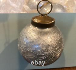 Restoration Hardware Christmas Ornaments, Silver Crackle & Clear (10 total)