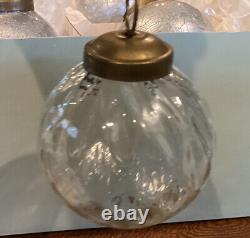 Restoration Hardware Christmas Ornaments, Silver Crackle & Clear (10 total)